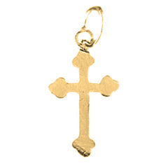 14K or 18K Gold Budded Cross Pendant