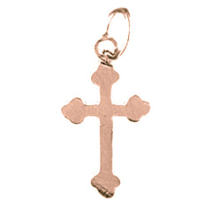 14K or 18K Gold Budded Cross Pendant