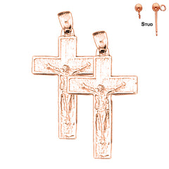 14K or 18K Gold Latin Crucifix Earrings