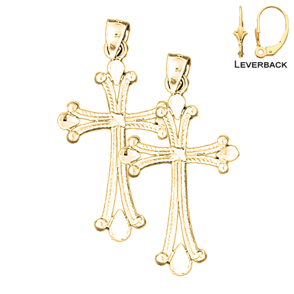 14K oder 18K Gold Ohrringe mit Kreuz