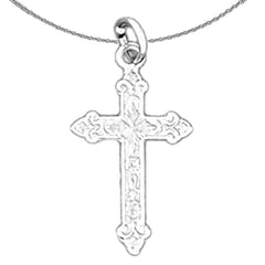 14K or 18K Gold Budded Cross Pendant