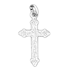 14K or 18K Gold Budded Cross Pendant