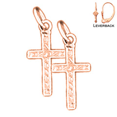 14K or 18K Gold Latin Cross Earrings