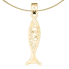 14K or 18K Gold Ichthus "Jesus" Fish Pendant