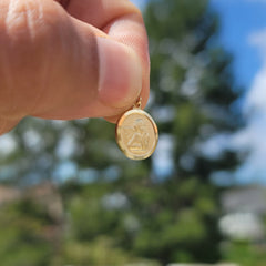 14K or 18K Gold Angel Coin Pendant