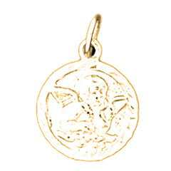 14K or 18K Gold Angel Coin Pendant