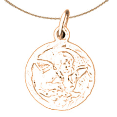 14K or 18K Gold Angel Coin Pendant