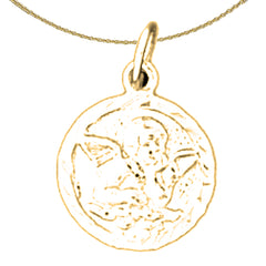 14K or 18K Gold Angel Coin Pendant