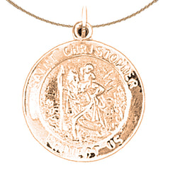 Colgante de moneda de San Cristóbal de oro de 14 quilates o 18 quilates