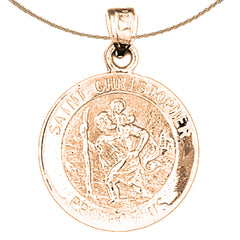 14K or 18K Gold Saint Christopher Coin Pendant