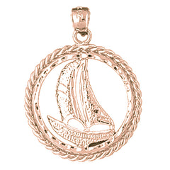 10K, 14K or 18K Gold Sailboat Pendant