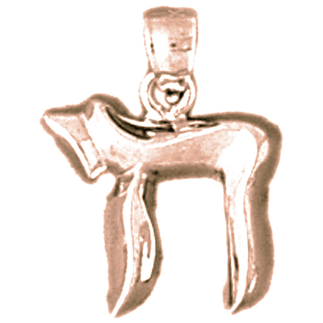 14K or 18K Gold Jewish Chai Pendant