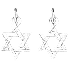 Sterling Silver 18mm Star of David Earrings