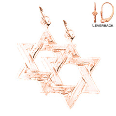 14K or 18K Gold Star of David Earrings