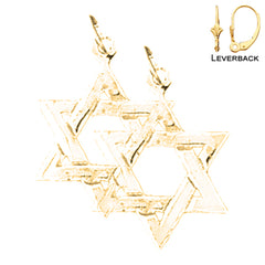 14K or 18K Gold Star of David Earrings