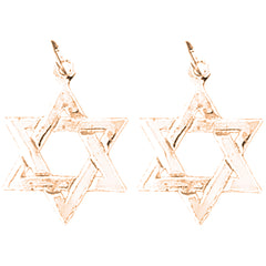 14K or 18K Gold 16mm Star of David Earrings