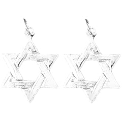 Sterling Silver 16mm Star of David Earrings