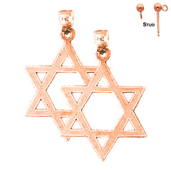 14K or 18K Gold Star of David Earrings