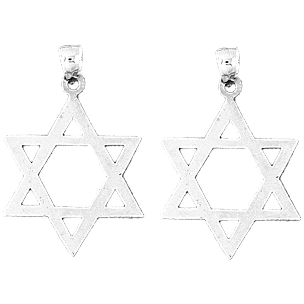 14K or 18K Gold 33mm Star of David Earrings