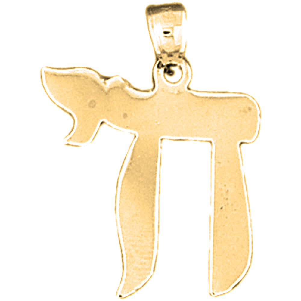 14K or 18K Gold Jewish Chai Pendant