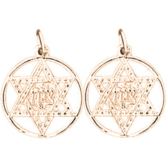 14K or 18K Gold 22mm Star of David Earrings