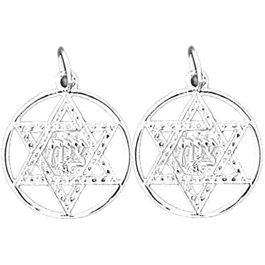 14K or 18K Gold 22mm Star of David Earrings