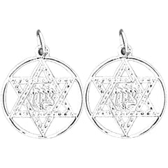 Sterling Silver 22mm Star of David Earrings