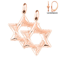 14K or 18K Gold Star of David Earrings