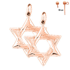 14K or 18K Gold Star of David Earrings