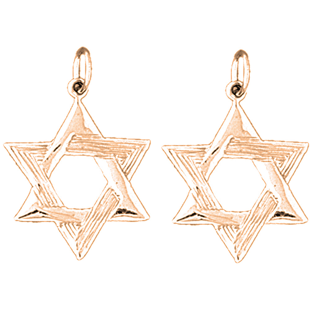 14K or 18K Gold 26mm Star of David Earrings