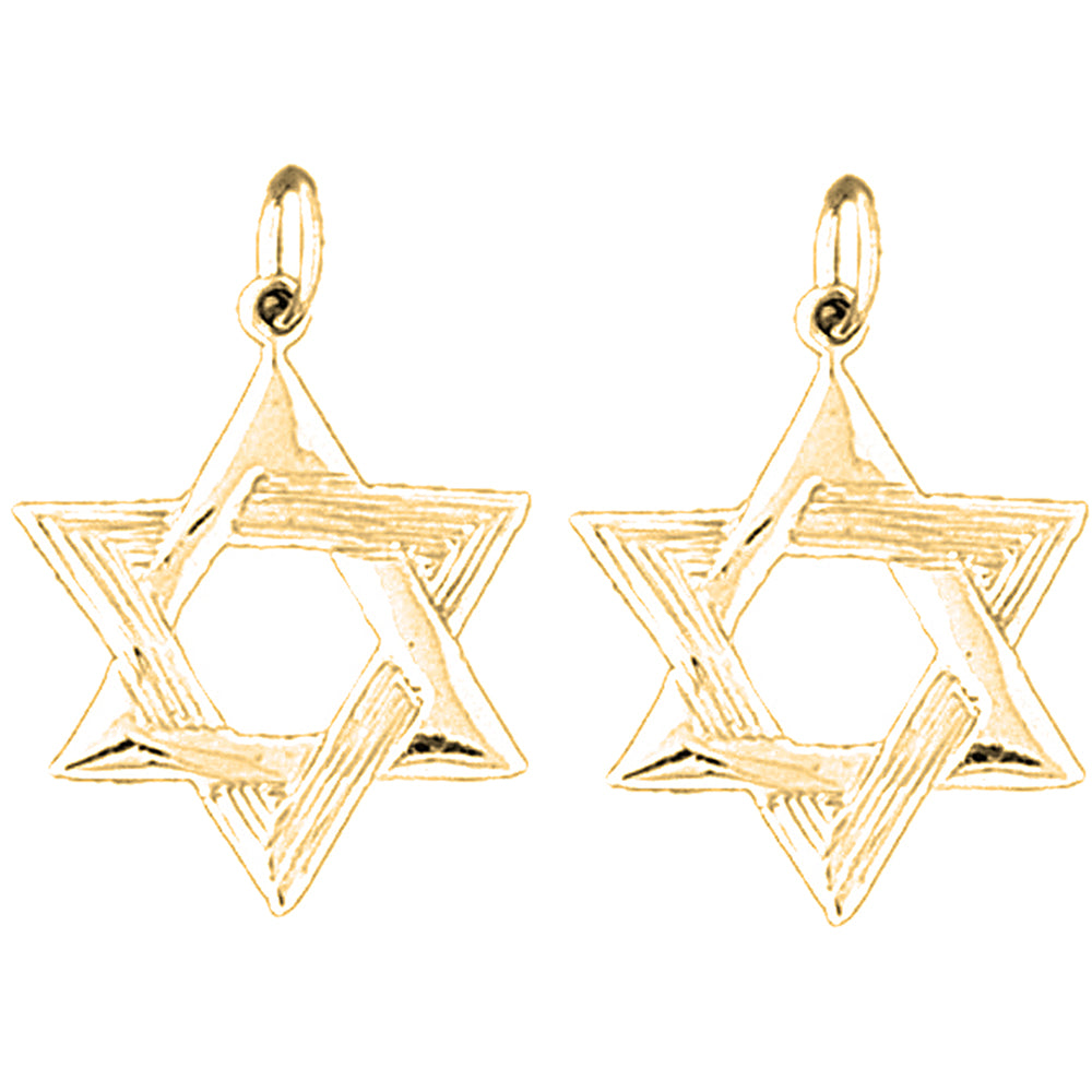 14K or 18K Gold 26mm Star of David Earrings