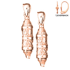 14K or 18K Gold Torah Scroll Earrings