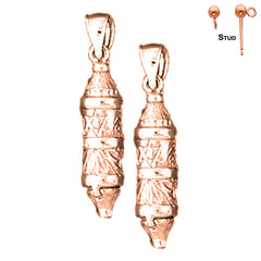 14K or 18K Gold Torah Scroll Earrings