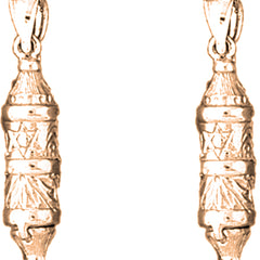 14K or 18K Gold 29mm Torah Scroll Earrings