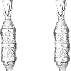 Sterling Silver 29mm Torah Scroll Earrings
