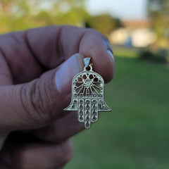 14K or 18K Gold Hamsa & Star of David Pendant