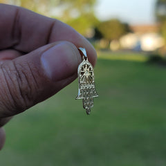 14K or 18K Gold Hamsa & Star of David Pendant