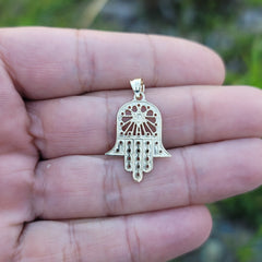 14K or 18K Gold Hamsa & Star of David Pendant