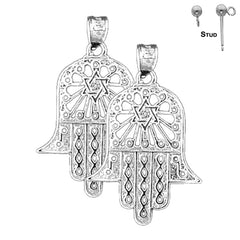 14K oder 18K Gold Hamsa &amp; Davidstern Ohrringe