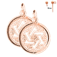 14K or 18K Gold Star of David Earrings