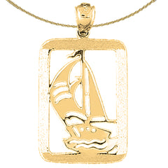 10K, 14K or 18K Gold Sailboat Pendant