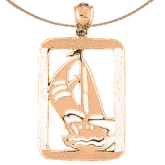 10K, 14K or 18K Gold Sailboat Pendant