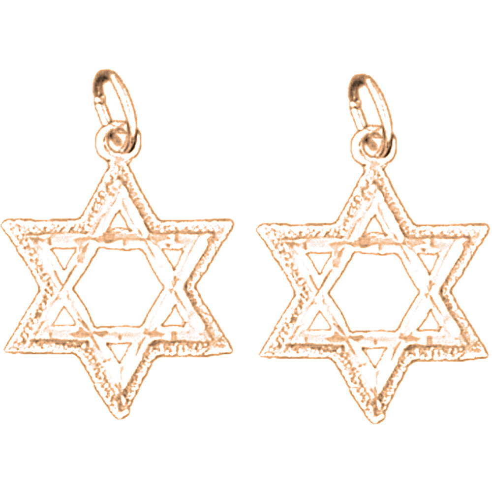 14K or 18K Gold 22mm Star of David Earrings