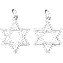 Sterling Silver 22mm Star of David Earrings