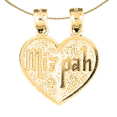 Zerbrechlicher Mizpah-Herzanhänger aus 14 Karat oder 18 Karat Gold
