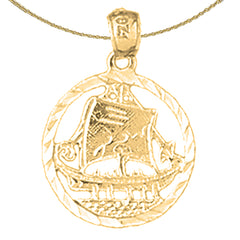 14K or 18K Gold Sailboat Pendant