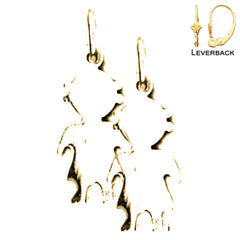 Sterling Silver 22mm Hand-cut Earrings (White or Yellow Gold Plated)