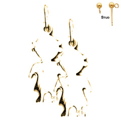 22 mm große handgeschliffene Ohrringe aus Sterlingsilber (weiß- oder gelbvergoldet)