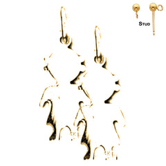 Sterling Silver 22mm Hand-cut Earrings (White or Yellow Gold Plated)