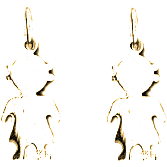 Yellow Gold-plated Silver 22mm Hand-cut Earrings